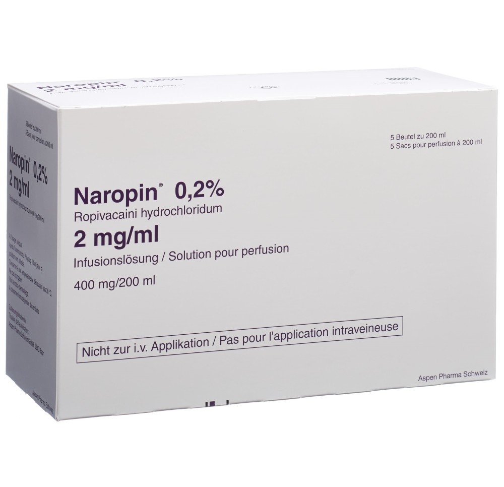 NAROPIN sol inj 400 mg/200ml polybag 5 pce NAROPIN sol inj 400 mg/200ml polybag 5 pce