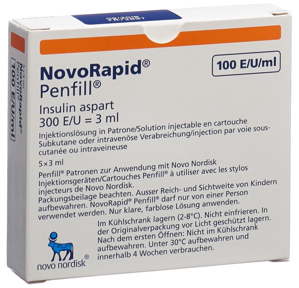 INSULINE NovoRapid Penfill 5 cartouche 3 ml INSULINE NovoRapid Penfill 5 cartouche 3 ml