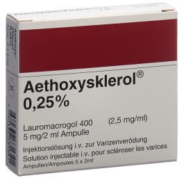 AETHOXYSKLEROL sol inj 0.25 % 5 amp 2 ml