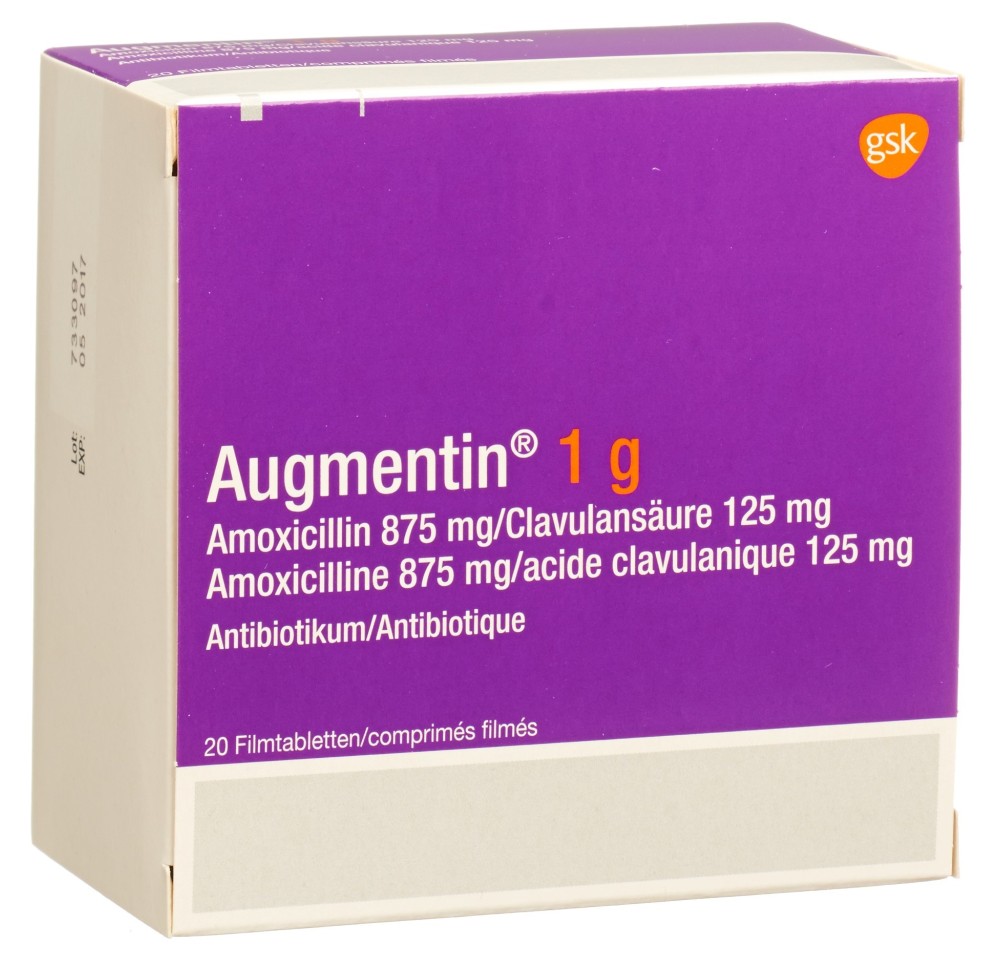 AUGMENTIN cpr pell 1 g adult 20 pce AUGMENTIN cpr pell 1 g adult 20 pce