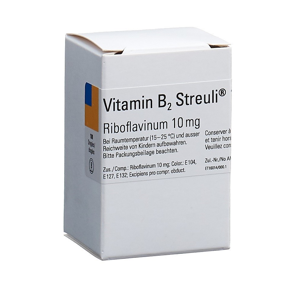 VITAMINE B2 Streuli drag 10 mg bte 100 pce VITAMINE B2 Streuli drag 10 mg bte 100 pce