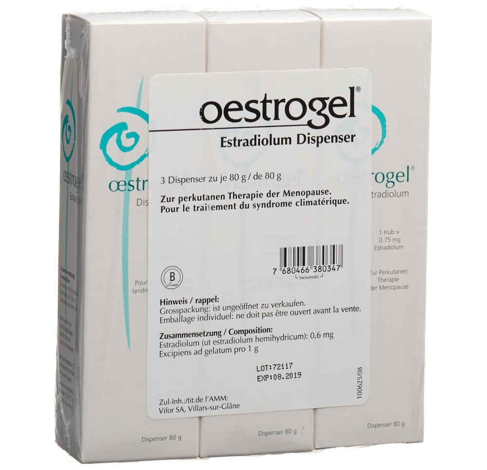 OESTROGEL gel dispenser 3 x 80 g OESTROGEL gel dispenser 3 x 80 g