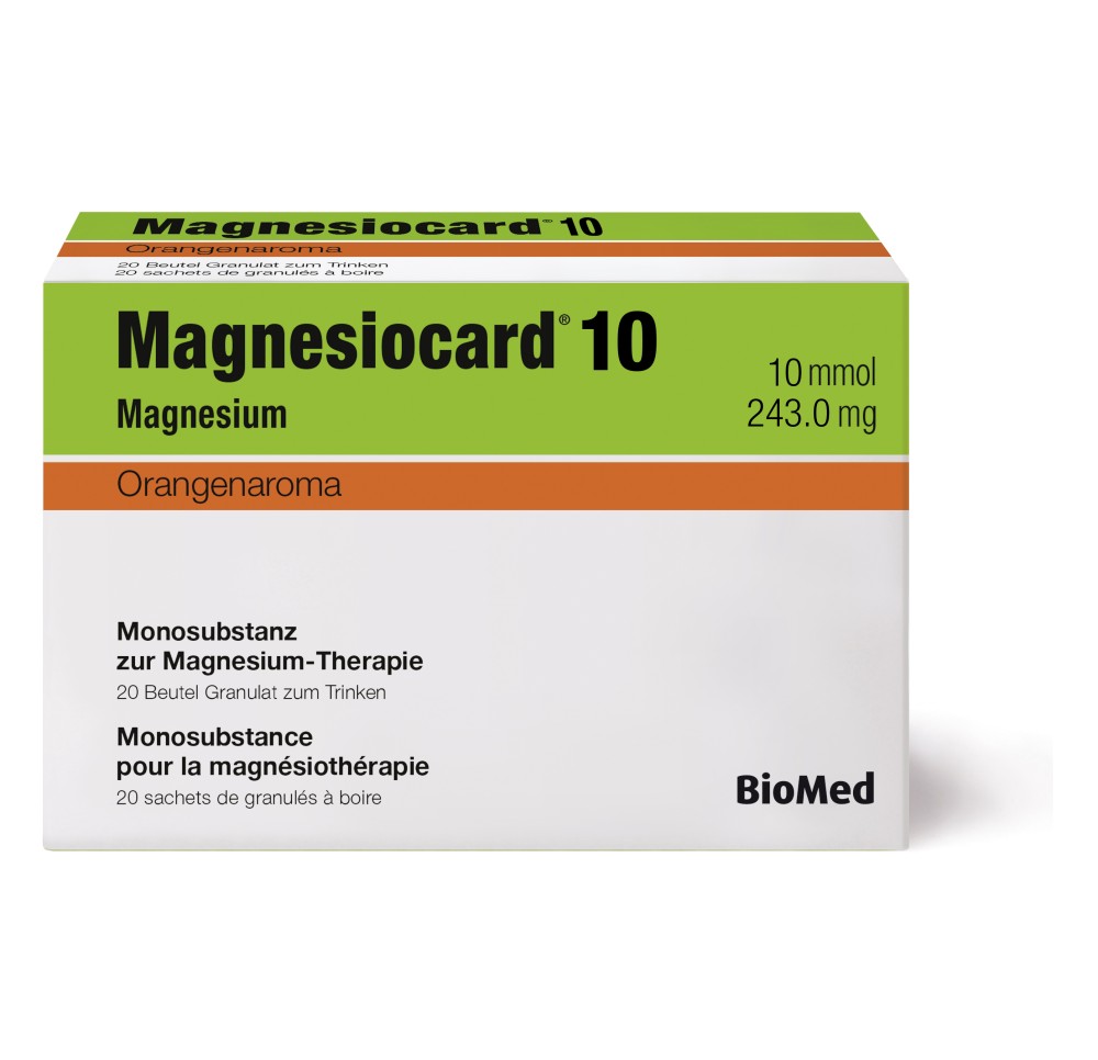 MAGNESIOCARD gran 10 mmol orange sach 20 pce MAGNESIOCARD gran 10 mmol orange sach 20 pce