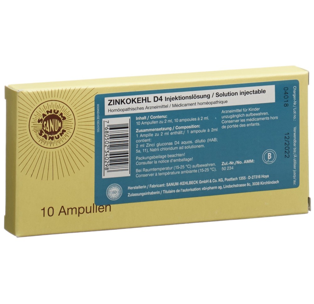 ZINKOKEHL sol inj 10 amp 2 ml ZINKOKEHL sol inj 10 amp 2 ml