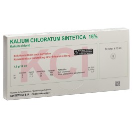KCL 15% Sintetica 20 mmol/10ml 10 amp 10 ml