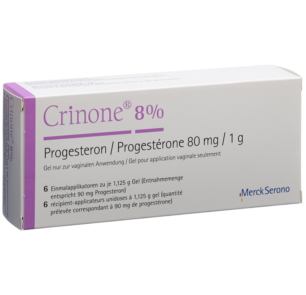 CRINONE gel vag 8 % 6 monodos 1.125 g CRINONE gel vag 8 % 6 monodos 1.125 g