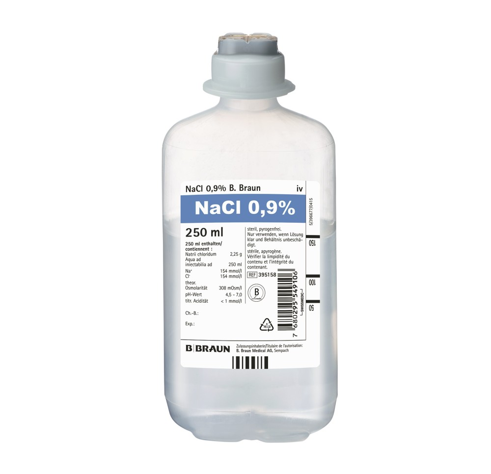 NACL Braun 0.9 % 250ml Ecofl pl 10 pce NACL Braun 0.9 % 250ml Ecofl pl 10 pce