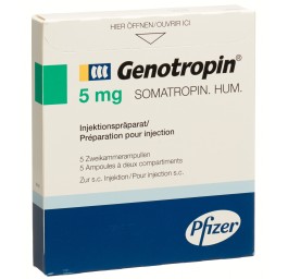 GENOTROPIN subst sèche 5 mg avec solv amp 5 pce