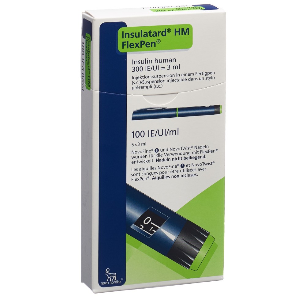 INSULINE Insulatard HM FlexPen stylo prér 5 x 3 ml INSULINE Insulatard HM FlexPen stylo prér 5 x 3 ml