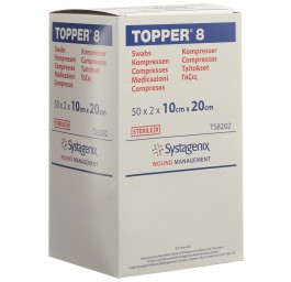 Topper 8 compresses NW 10x20cm stériles 50 x 2 pce