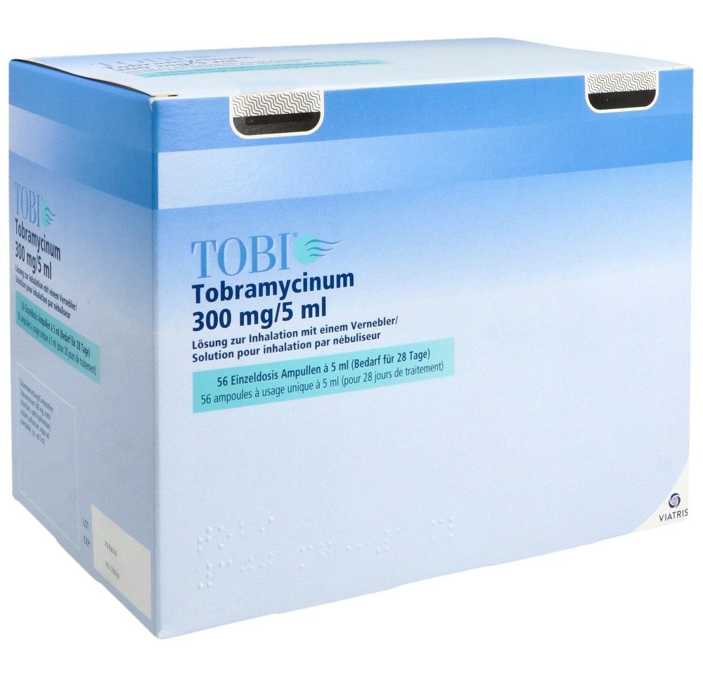 TOBI sol inhal 300 mg/5ml 56 amp 5 ml TOBI sol inhal 300 mg/5ml 56 amp 5 ml