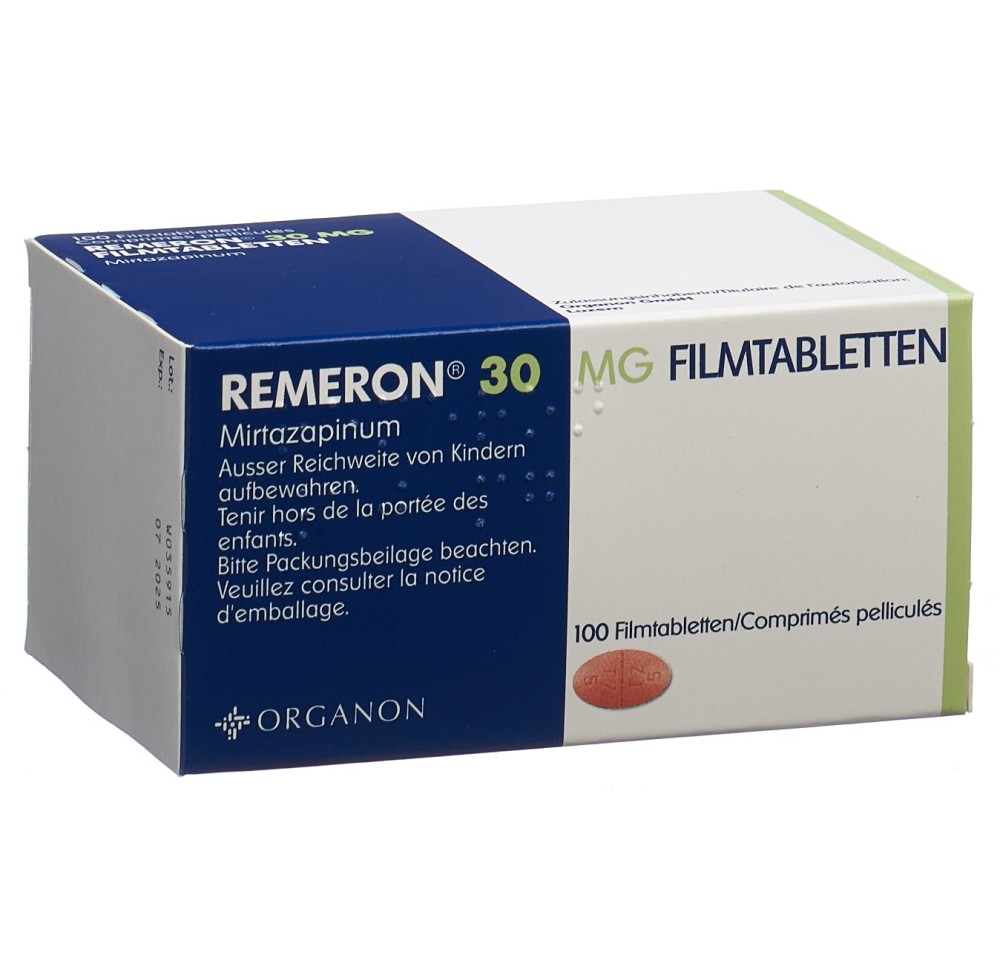 REMERON cpr pell 30 mg 100 pce REMERON cpr pell 30 mg 100 pce
