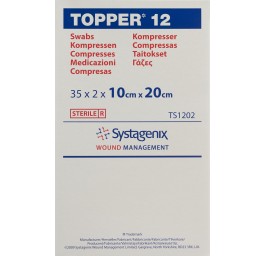 Topper 12 compresses NW 10x20cm stériles 35 x 2 pce