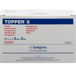 Topper 8 compresses NW 5x5cm stériles 60 x 2 pce