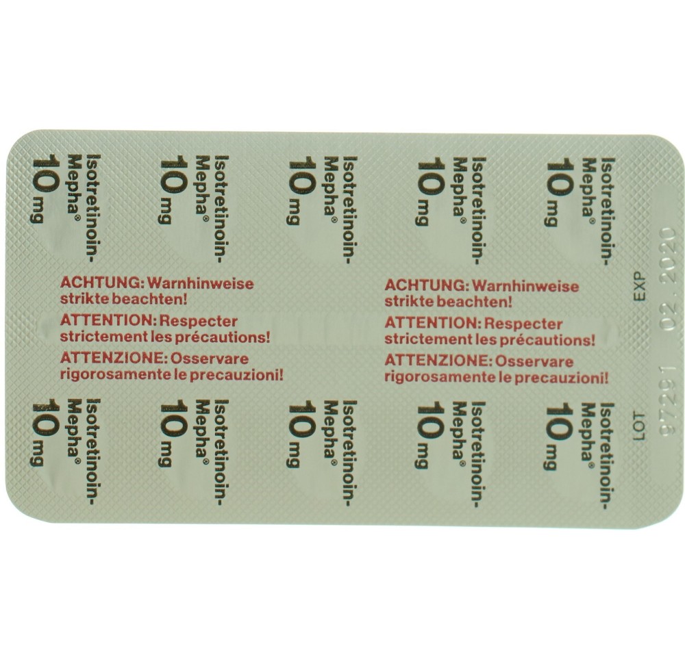 ISOTRETINOIN Mepha caps moll 10 mg 100 pce ISOTRETINOIN Mepha caps moll 10 mg 100 pce