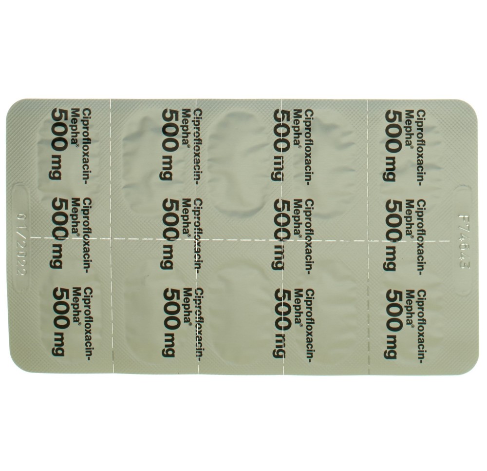 CIPROFLOXACIN Mepha cpr pell 500 mg 20 pce CIPROFLOXACIN Mepha cpr pell 500 mg 20 pce