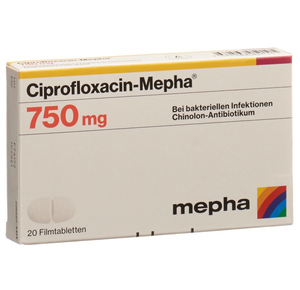 CIPROFLOXACIN Mepha cpr pell 750 mg 20 pce CIPROFLOXACIN Mepha cpr pell 750 mg 20 pce