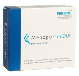 MENOPUR subst sèche 75 UI c solv amp 10 pce