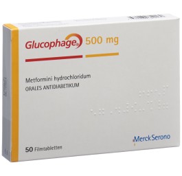 GLUCOPHAGE cpr pell 500 mg 50 pce