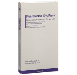 FLUORESCEINE Faure sol inj 10 % 10 amp 5 ml