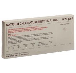 NACL Sintetica conc perf 20 % 10ml amp 10 pce