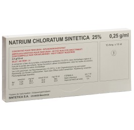 NACL Sintetica conc perf 25 % 10ml amp 10 pce