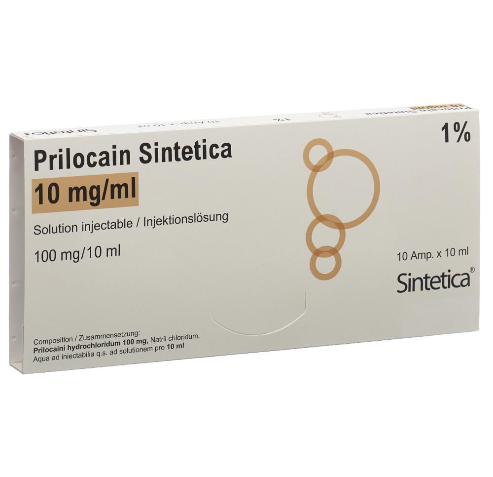 PRILOCAIN Sintetica sol inj 10 mg/ml 10 amp 10 ml PRILOCAIN Sintetica sol inj 10 mg/ml 10 amp 10 ml