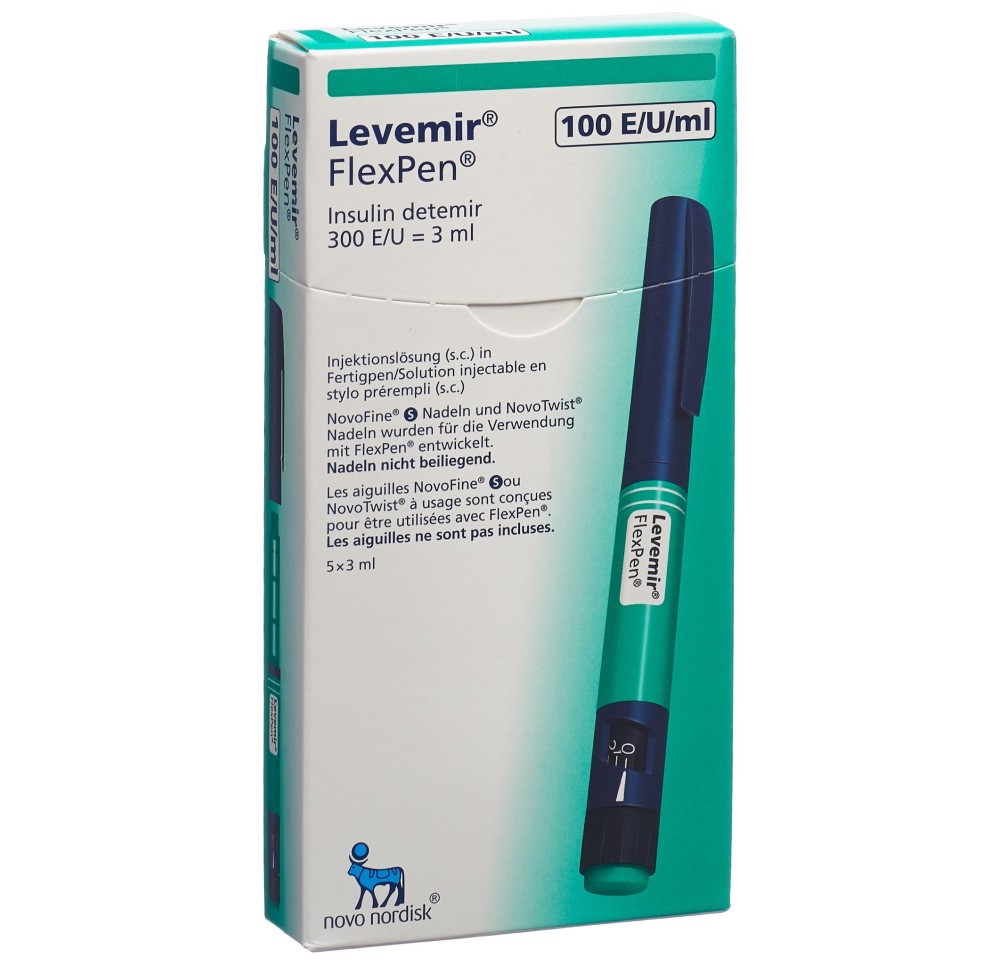 INSULINE Levemir FlexPen 100 U/ml 5 stylo pré 3 ml INSULINE Levemir FlexPen 100 U/ml 5 stylo pré 3 ml
