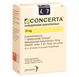 CONCERTA cpr ret 18 mg fl 60 pce