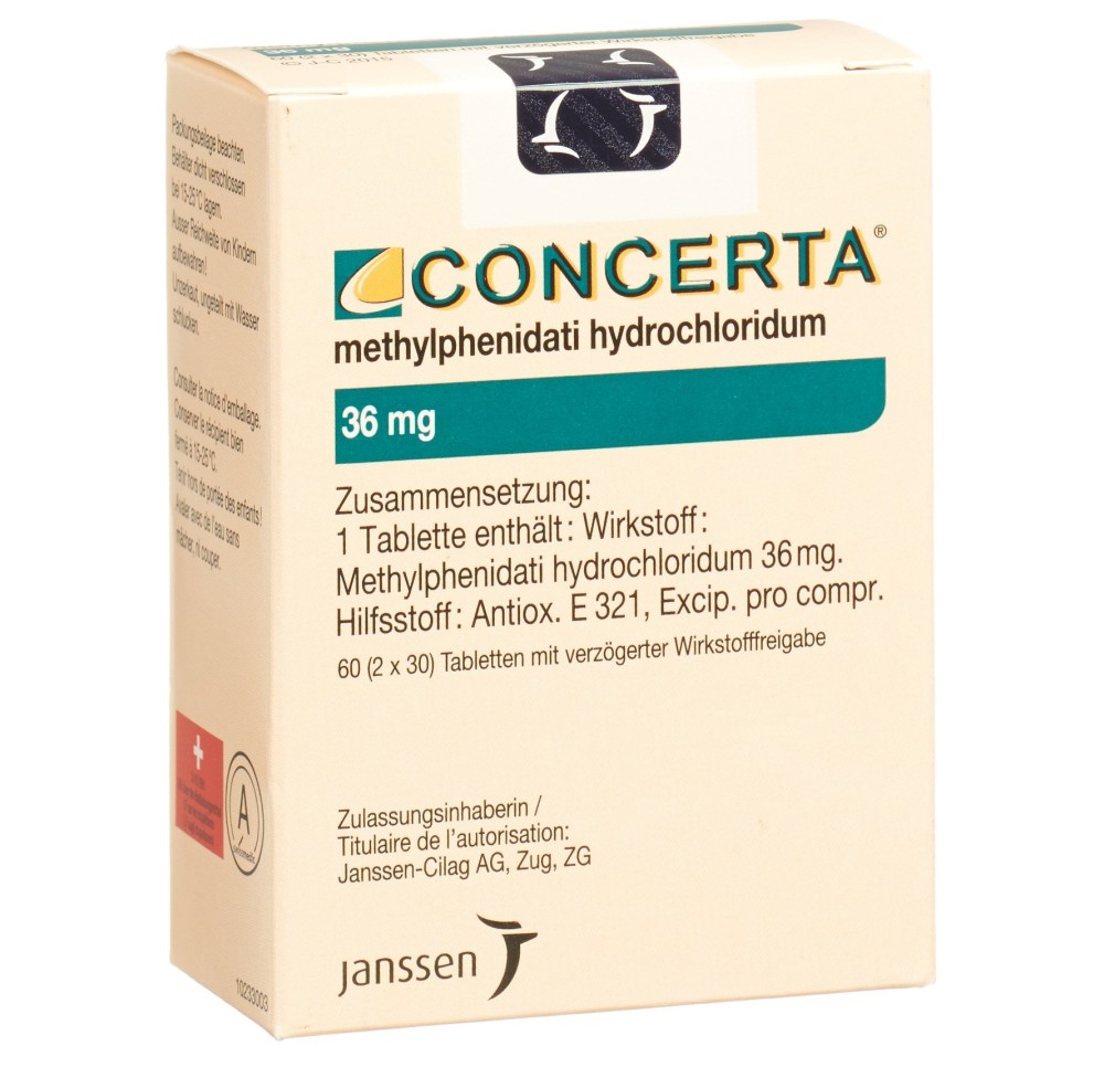 CONCERTA cpr ret 36 mg fl 60 pce