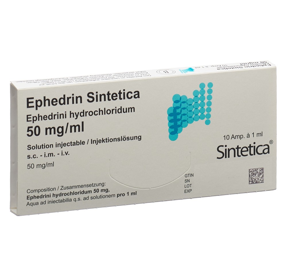 EPHEDRIN Sintetica sol inj 50 mg/ml amp 10 x 1 ml EPHEDRIN Sintetica sol inj 50 mg/ml amp 10 x 1 ml