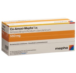CO-AMOXI Mepha subst sèche 550 mg flac 10 pce