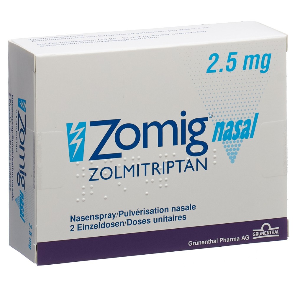 ZOMIG nasal spray nasal 2.5 mg monodos 2 pce ZOMIG nasal spray nasal 2.5 mg monodos 2 pce