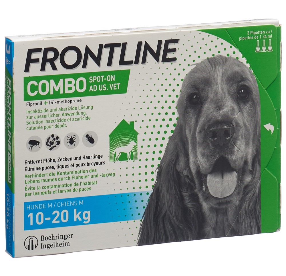 FRONTLINE combo spot on sol chien M 3 x 1.34 ml FRONTLINE combo spot on sol chien M 3 x 1.34 ml