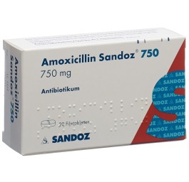 AMOXICILLINE Sandoz cpr pell 750 mg 20 pce