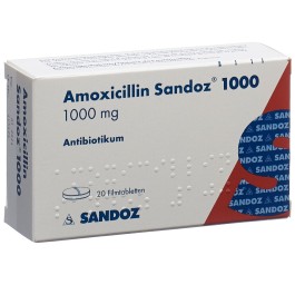 AMOXICILLINE Sandoz cpr pell 1000 mg 20 pce