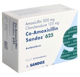 CO-AMOXICILLINE Sandoz cpr pell 625 mg 10 pce