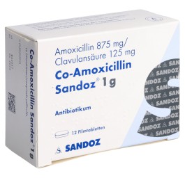 CO-AMOXICILLINE Sandoz cpr pell 1 g 12 pce