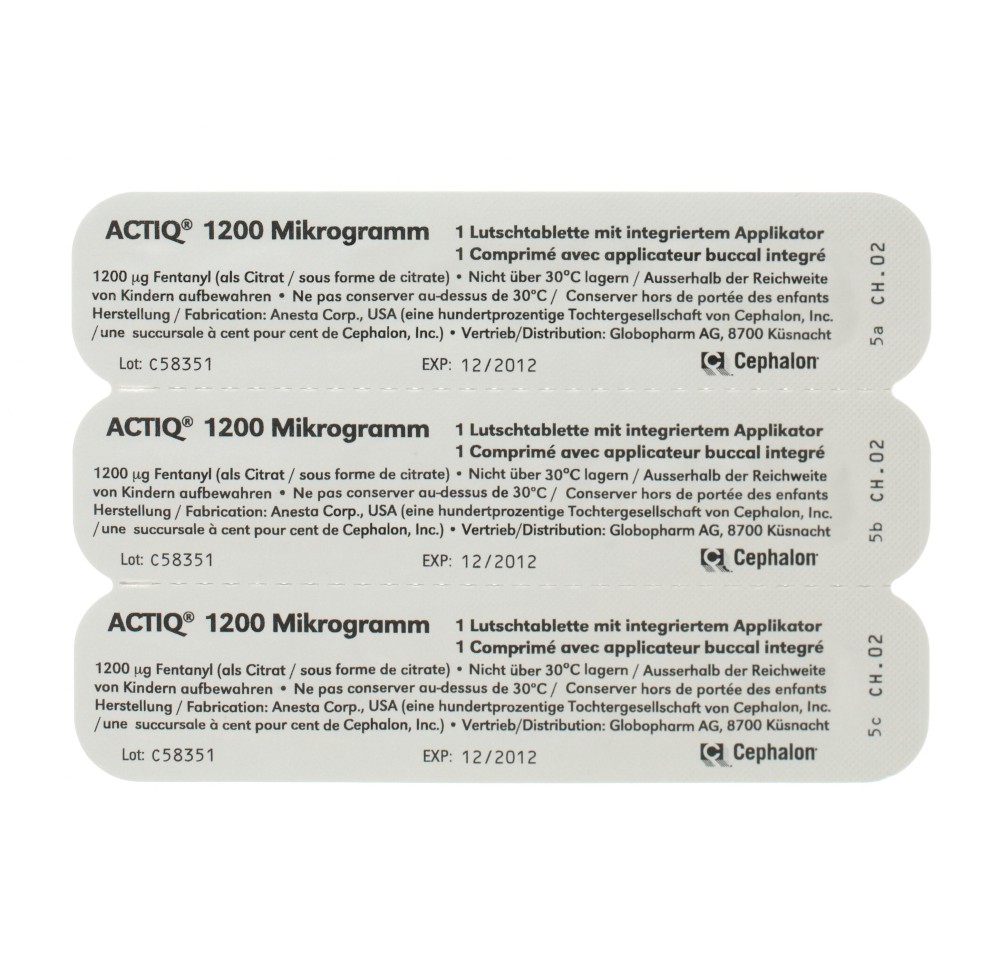 ACTIQ cpr buccaux 1200 mcg avec applicateur 30 pce