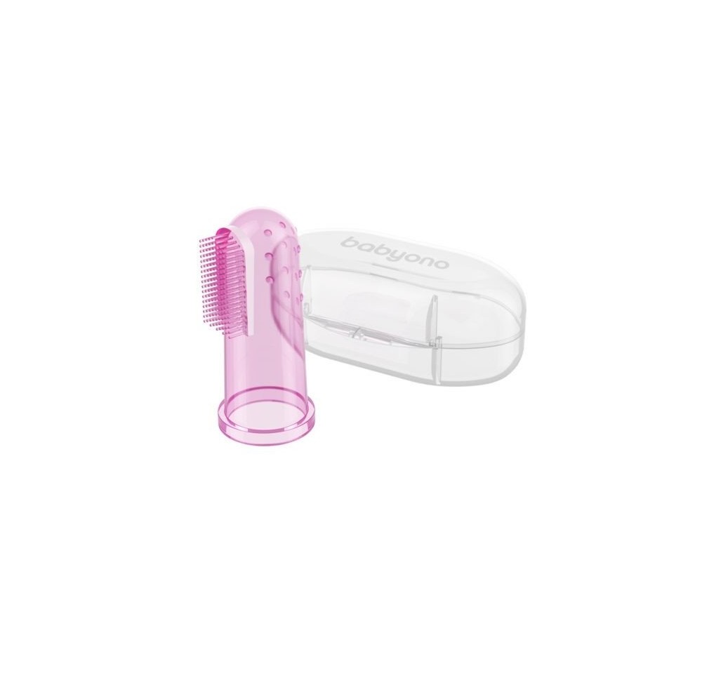 BABYONO brosse à dents doigt silicone avec boîte