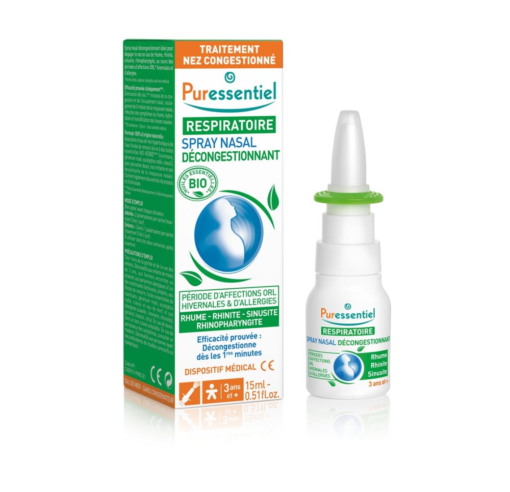 PURESSENTIEL spray nasal décong respi 15 ml PURESSENTIEL spray nasal décong respi 15 ml