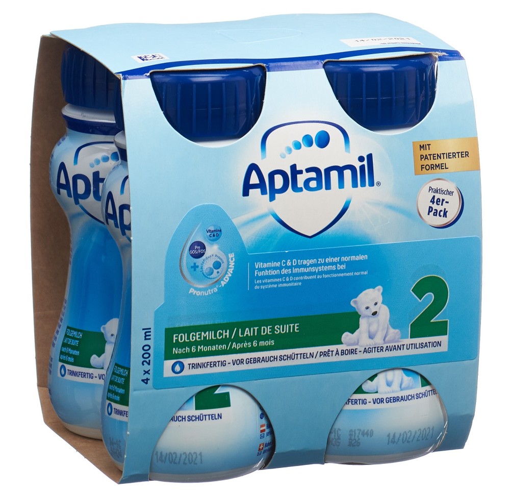 APTAMIL 2 PB DE 4 x 200 ml