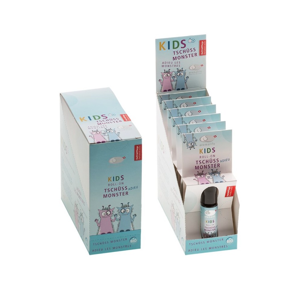 AROMALIFE kids roll-on display adieu monstre 6pce