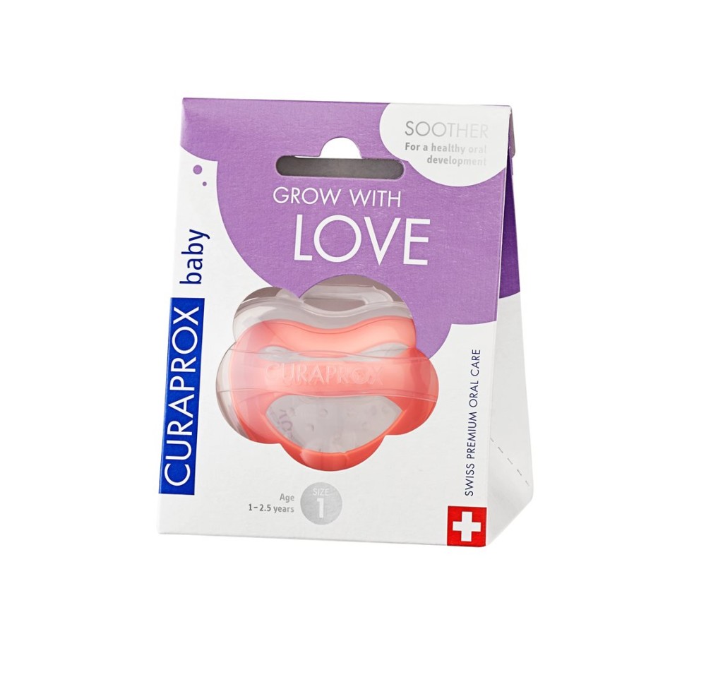 CURAPROX baby sucette Gr1 coral single CURAPROX baby sucette Gr1 coral single
