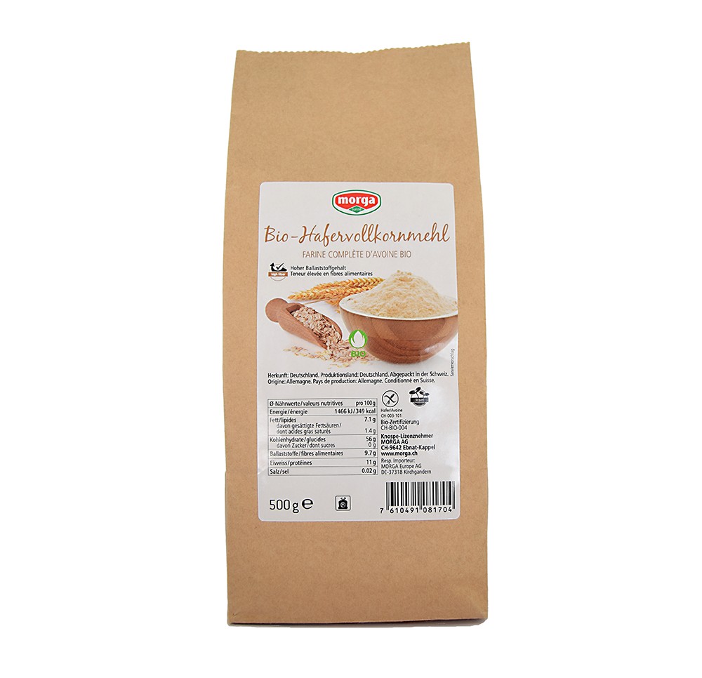 MORGA farine complète avoine s glu bio bourg 500 g MORGA farine complète avoine s glu bio bourg 500 g