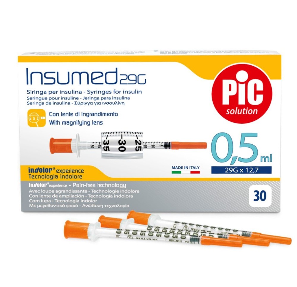 PIC INSUMED seringue insul 0.5ml lu aiguil 30 pce PIC INSUMED seringue insul 0.5ml lu aiguil 30 pce