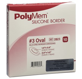 POLYMEM Silicone Border Dressing 5x7.6cm 10 pce