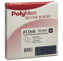 POLYMEM Sil Bord Silver Dressing 5x7.6cm 10 pce