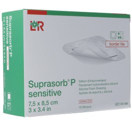 SUPRASORB P sensitive border lite 7.5x8.5cm 10 pce