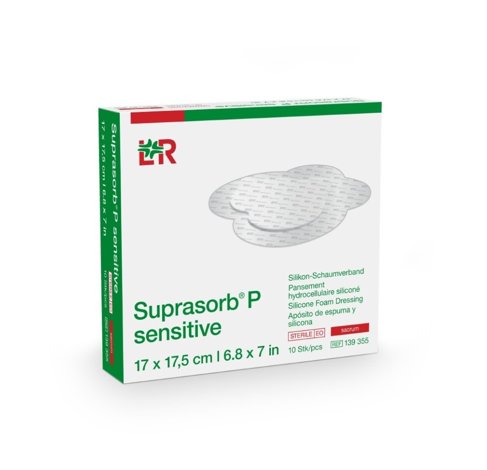 SUPRASORB P sensitive border Sacr 17x17.5cm 10 pce